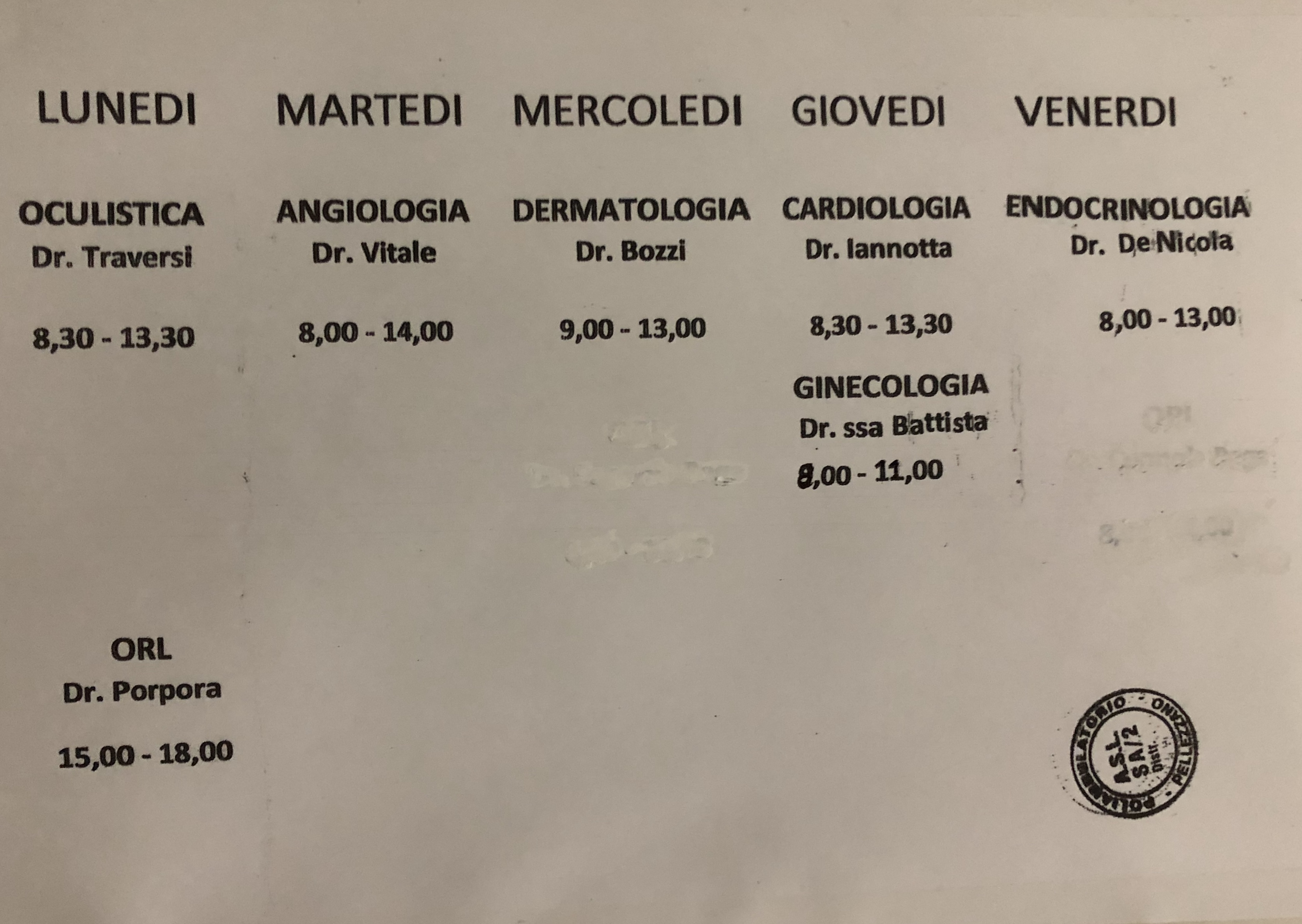 Consultorio ASL Salerno