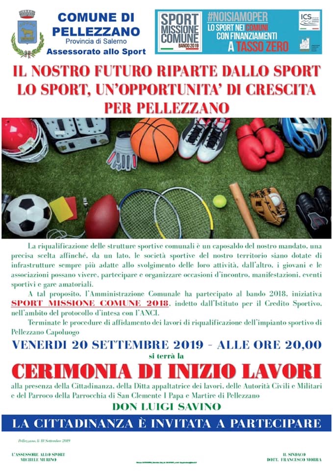Inizio dei lavori dell’impianto sportivo del Capoluogo