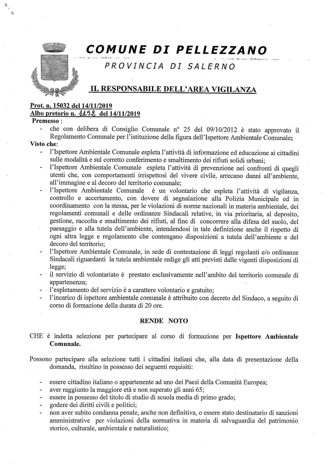 Al via la formazione delle guardie ambientali 