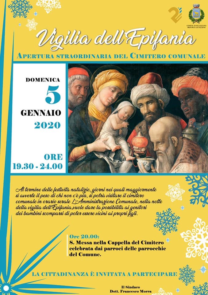 Vigilia dell’Epifania, apertura straordinaria del Cimitero Comunale 