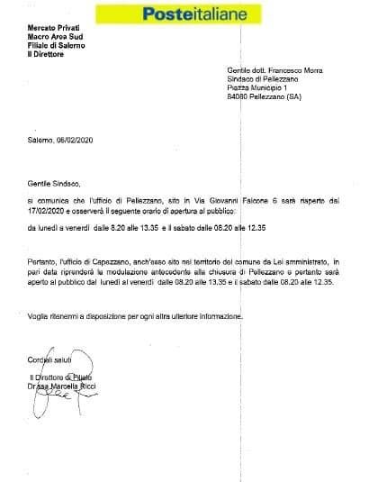 Riapre l’ufficio postale a Pellezzano Capoluogo