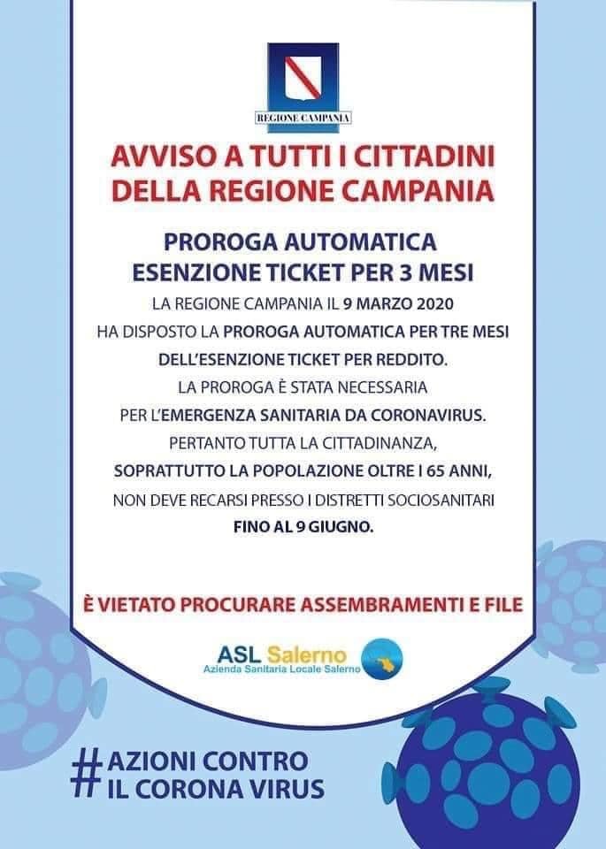 Proroga automatica esenzione ticket 