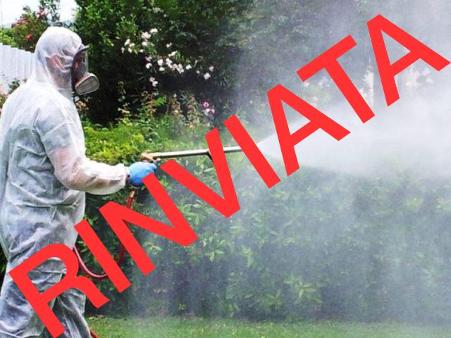 Disinfestazione rinviata all’1/04/2020