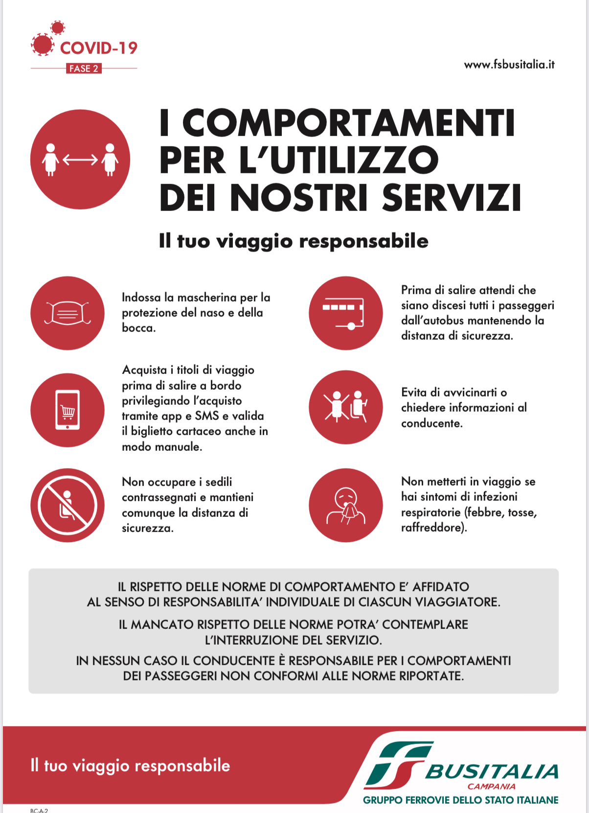 Nuovi orari Busitalia per la Fase 2