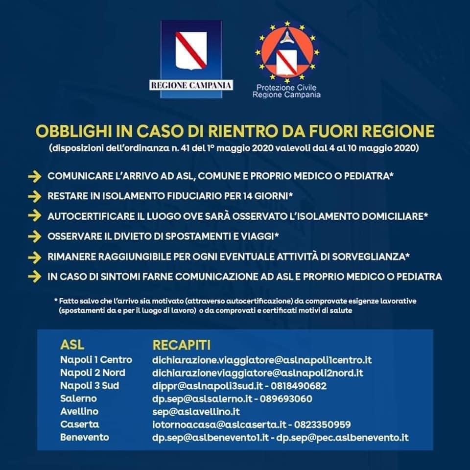 Rientri da fuori Regione: gli adempimenti da ottemperare