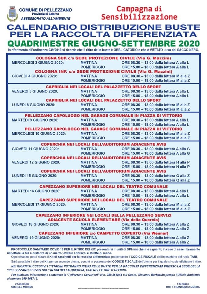 Distribuzione kit raccolta differenziata 
