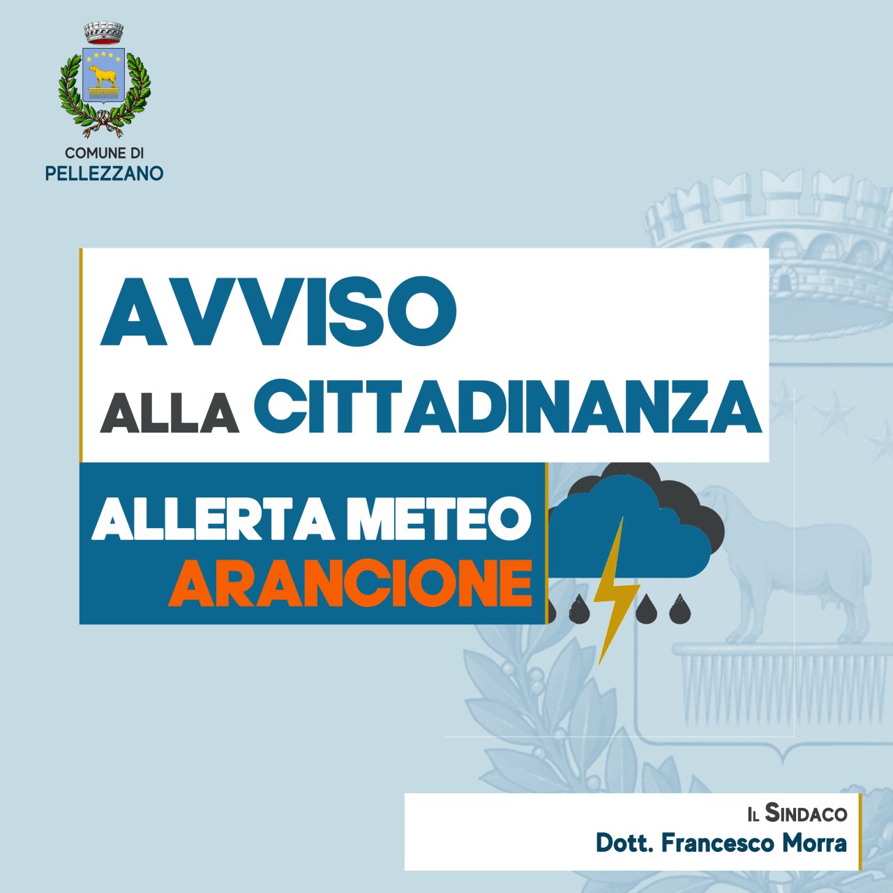 Allerta meteo arancione dalle 18