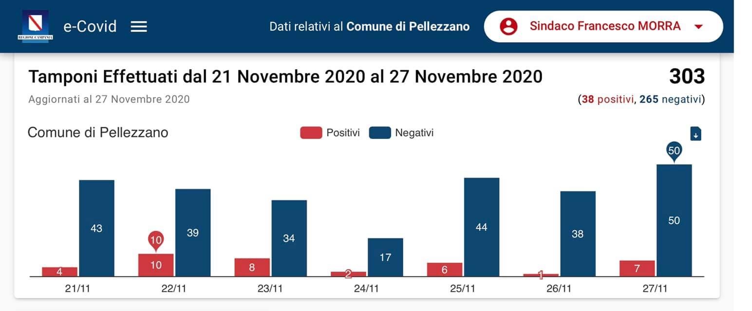 Statistiche tamponi COVID-19 Comune Di Pellezzano