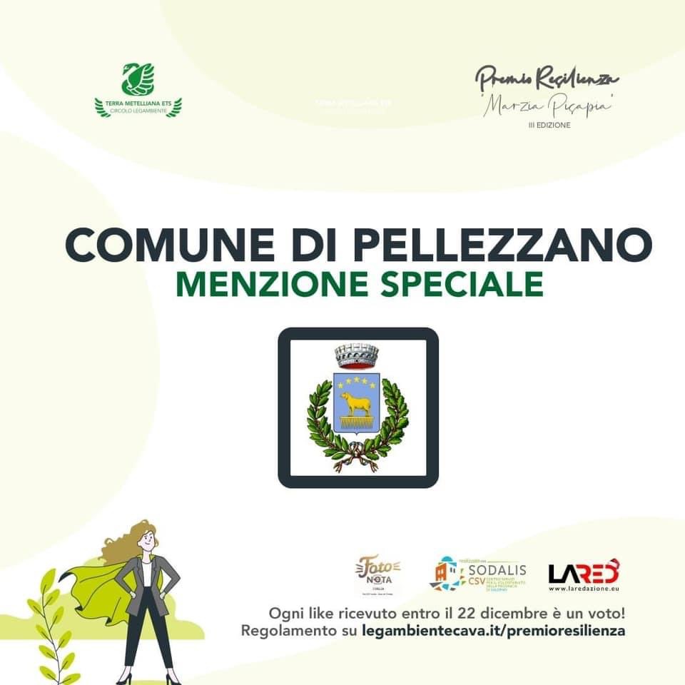 Premio resilienza al Comune di Pellezzano
