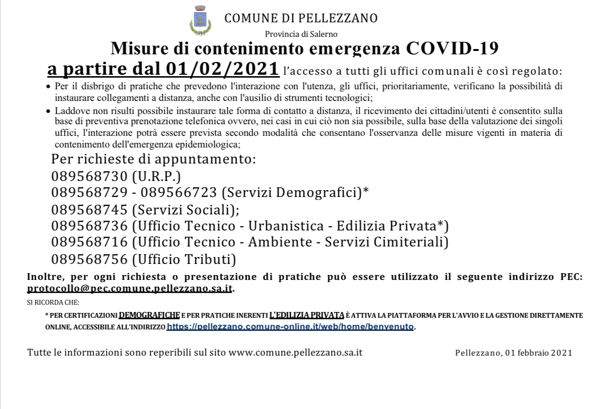 Proroga misure di contenimento COVID-19