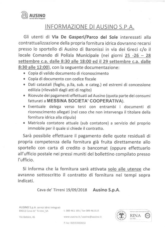 Via De Gasperi: arrivano i contratti individuali Ausino