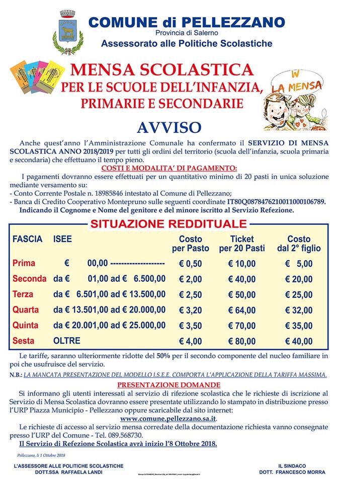 Mensa scolastica 18/19