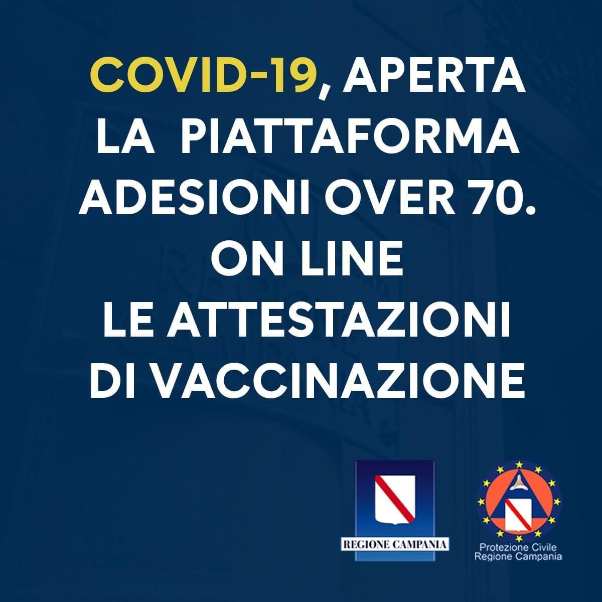 Attivata piattaforma adesioni vaccini over70