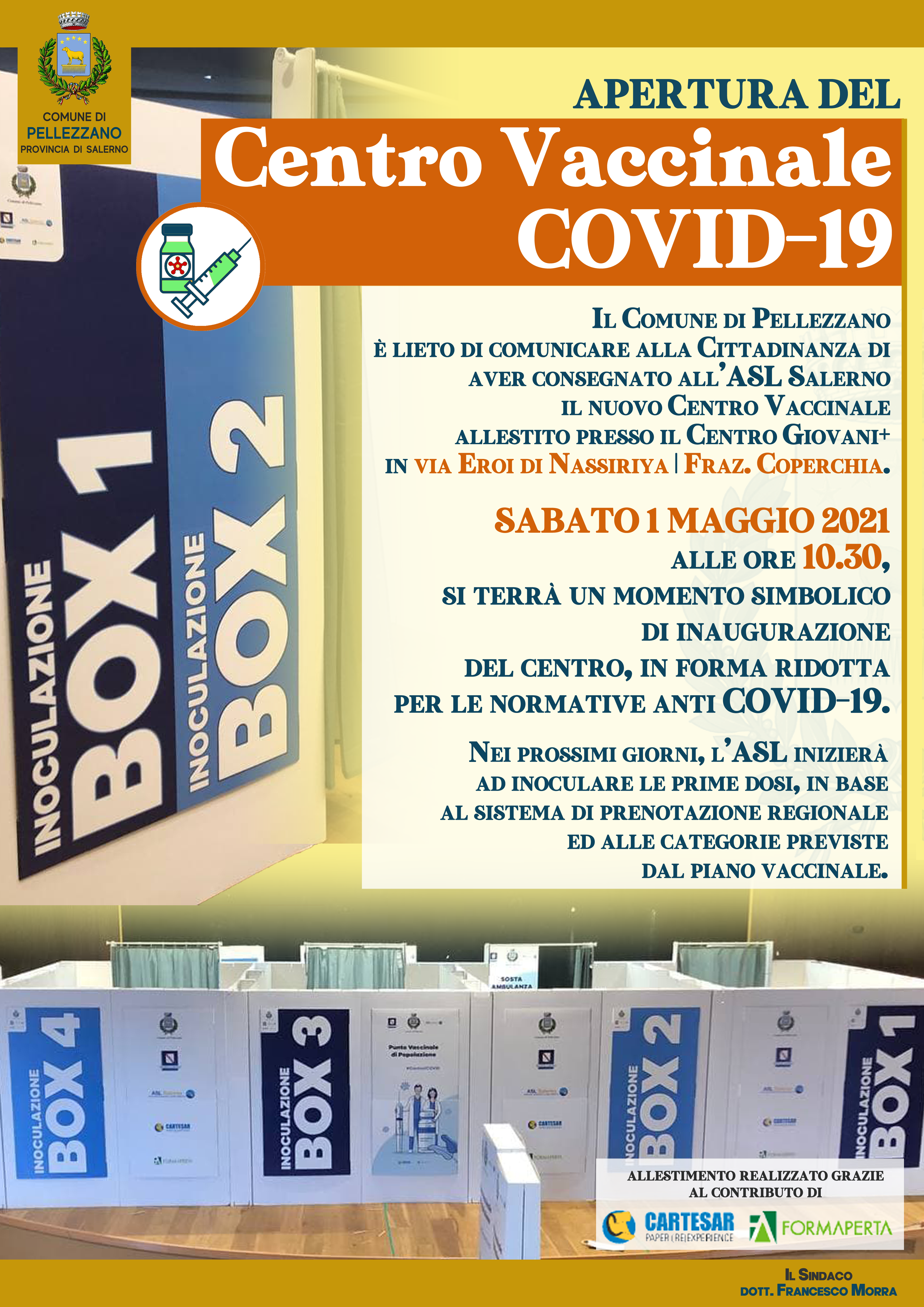 Inaugurazione del Centro Vaccinale di Coperchia