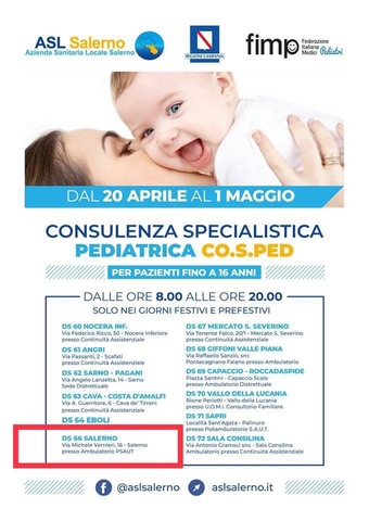 Consulenza pediatrica specialistica CO.S.PED.
