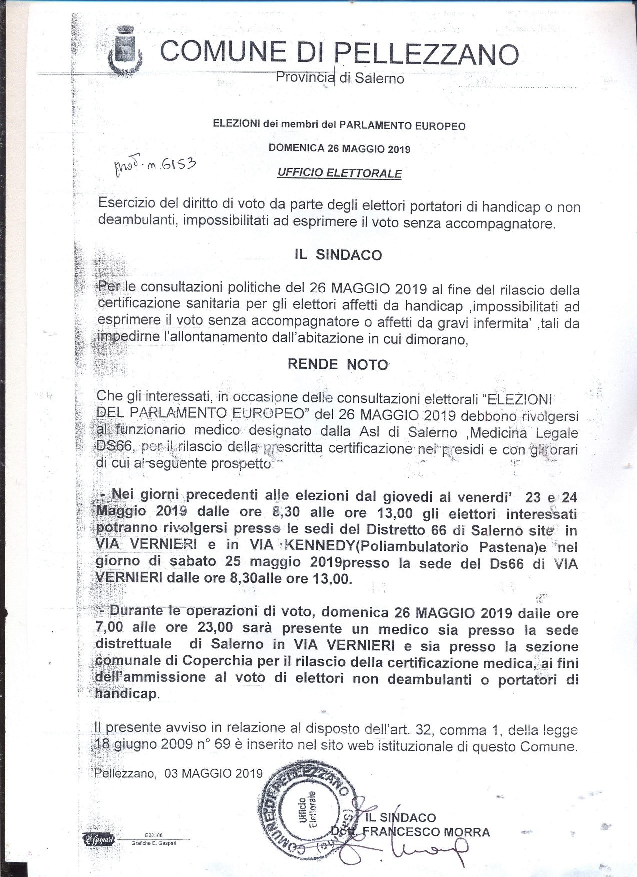 Esercizio del voto per portatori di handicap  