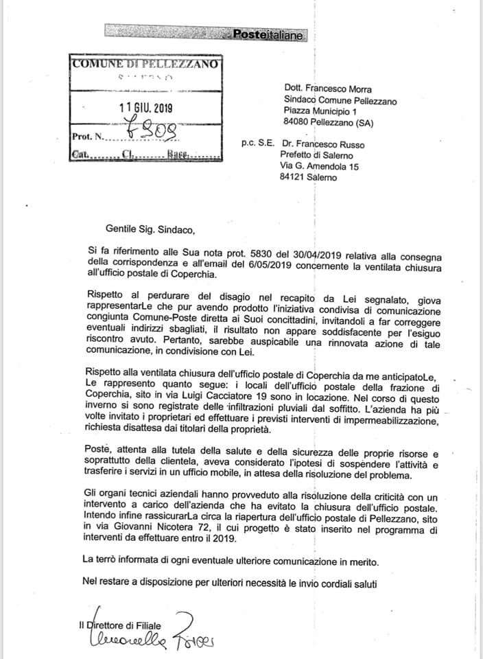 PosteItaliane: tornano a Pellezzano ed evitata la chiusura a Coperchia