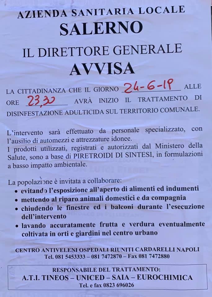 Intervento di disinfestazione adulticida